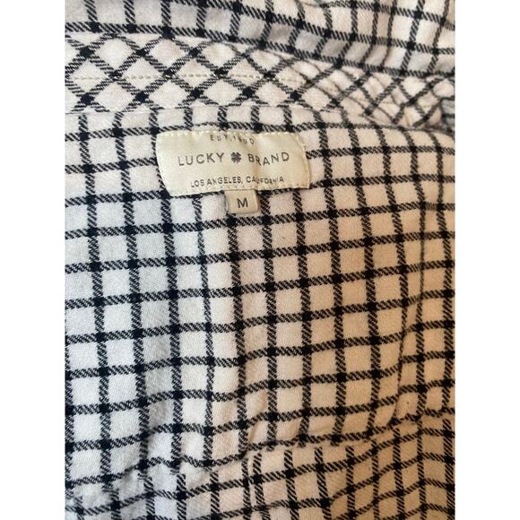 Lucky Brand black and white flannel medium button up blouse - Picture 3 of 3